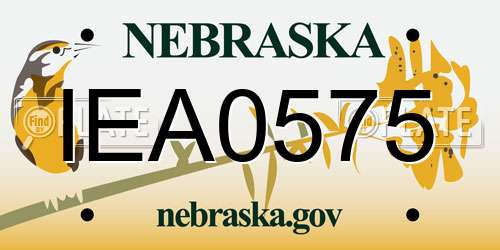 IEA0575 Nebraska License Plate