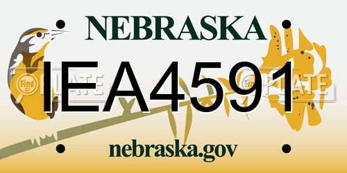 IEA4591 Nebraska License Plate