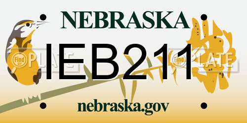 IEB211 Nebraska License Plate
