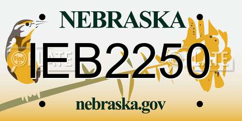 IEB2250 Nebraska License Plate