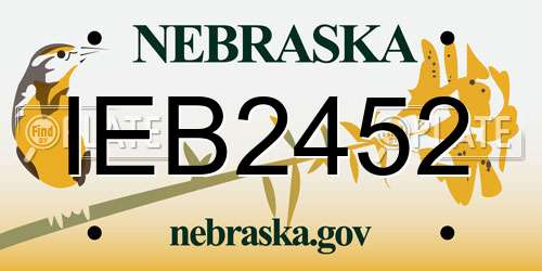 IEB2452 Nebraska License Plate