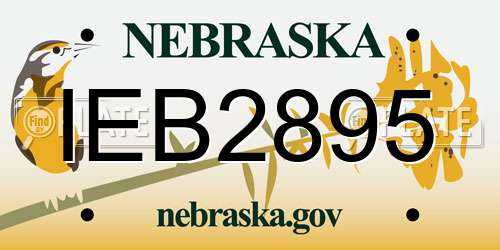 IEB2895 Nebraska License Plate