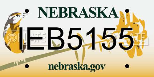 IEB5155 Nebraska License Plate