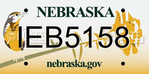 IEB5158 Nebraska License Plate