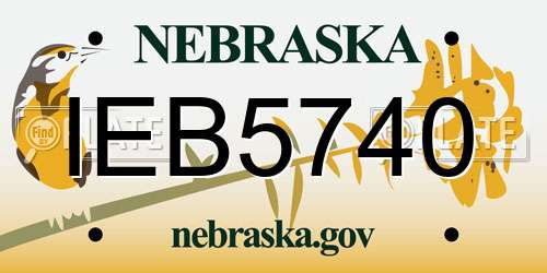 IEB5740 Nebraska License Plate