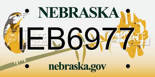IEB6977 Nebraska License Plate