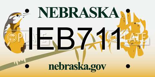 IEB711 Nebraska License Plate