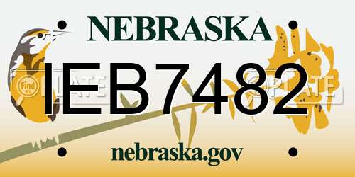 IEB7482 Nebraska License Plate