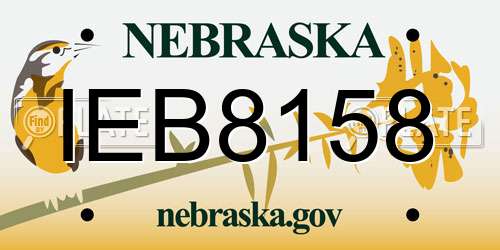 IEB8158 Nebraska License Plate