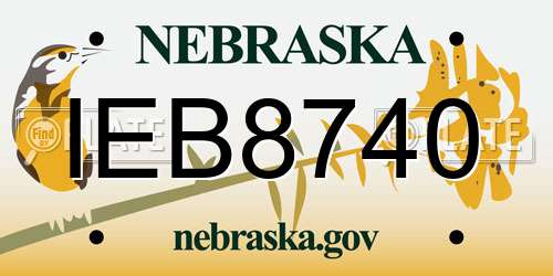 IEB8740 Nebraska License Plate