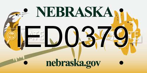 IED0379 Nebraska License Plate