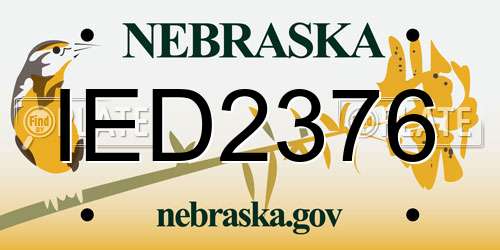 IED2376 Nebraska License Plate