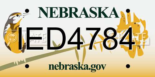 IED4784 Nebraska License Plate