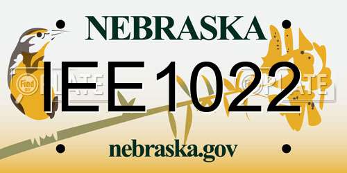 IEE1022 Nebraska License Plate