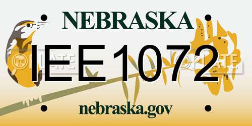 IEE1072 Nebraska License Plate