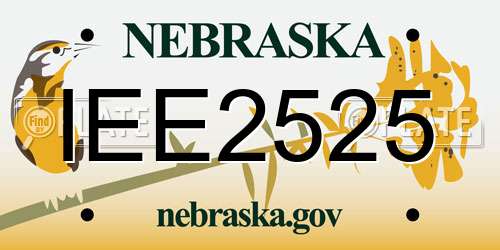 IEE2525 Nebraska License Plate