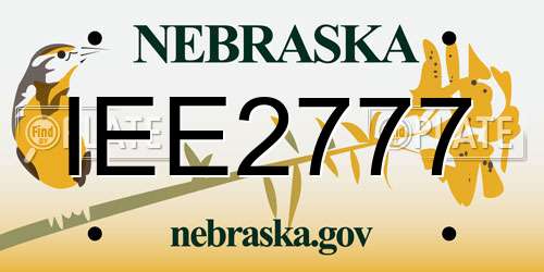 IEE2777 Nebraska License Plate