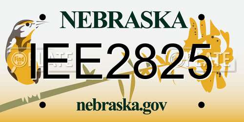 IEE2825 Nebraska License Plate