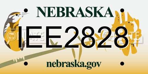 IEE2828 Nebraska License Plate