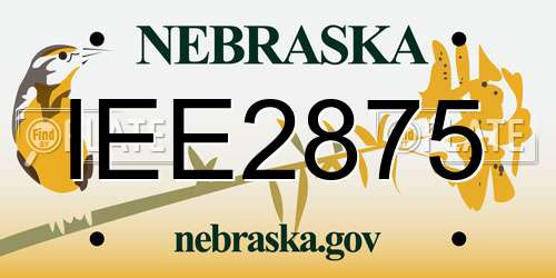 IEE2875 Nebraska License Plate