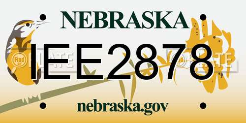 IEE2878 Nebraska License Plate