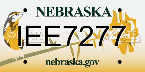 IEE7277 Nebraska License Plate