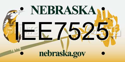 IEE7525 Nebraska License Plate