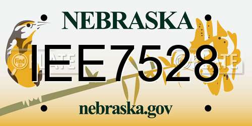 IEE7528 Nebraska License Plate