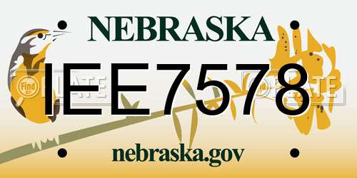 IEE7578 Nebraska License Plate