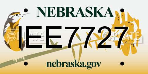 IEE7727 Nebraska License Plate