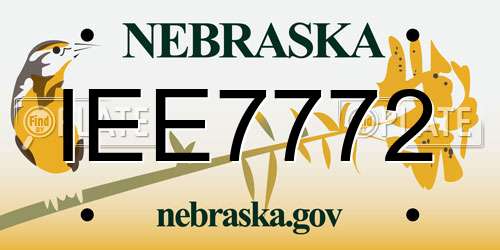 IEE7772 Nebraska License Plate