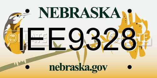 IEE9328 Nebraska License Plate