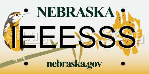 IEEESSS Nebraska License Plate