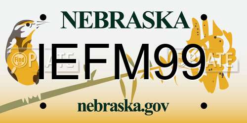 IEFM99 Nebraska License Plate