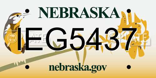 IEG5437 Nebraska License Plate
