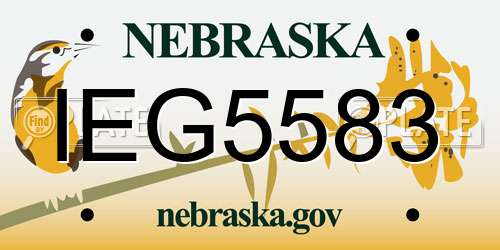 IEG5583 Nebraska License Plate