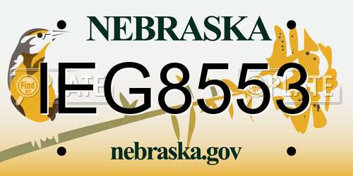 IEG8553 Nebraska License Plate