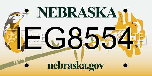 IEG8554 Nebraska License Plate