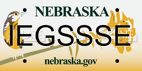 IEGSSSE Nebraska License Plate