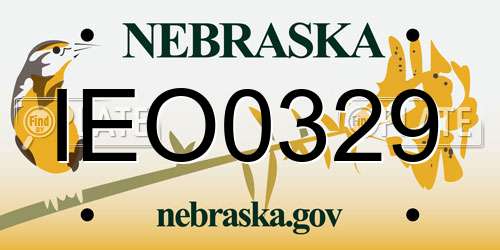 IEO0329 Nebraska License Plate