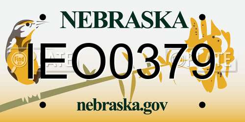 IEO0379 Nebraska License Plate