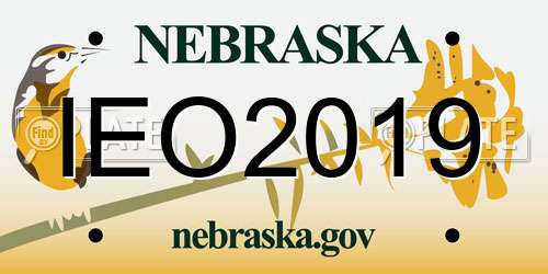 IEO2019 Nebraska License Plate