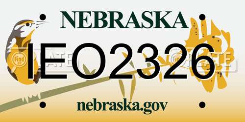 IEO2326 Nebraska License Plate