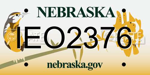 IEO2376 Nebraska License Plate