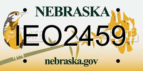IEO2459 Nebraska License Plate