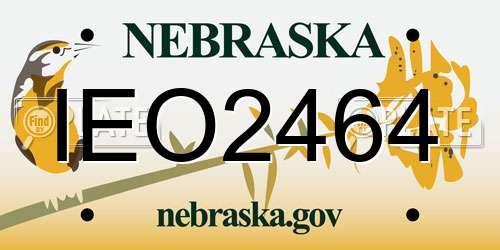IEO2464 Nebraska License Plate