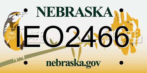 IEO2466 Nebraska License Plate