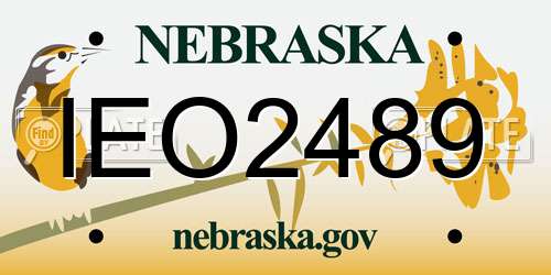 IEO2489 Nebraska License Plate