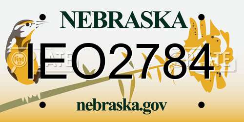 IEO2784 Nebraska License Plate