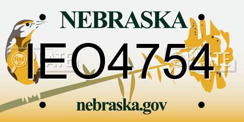 IEO4754 Nebraska License Plate